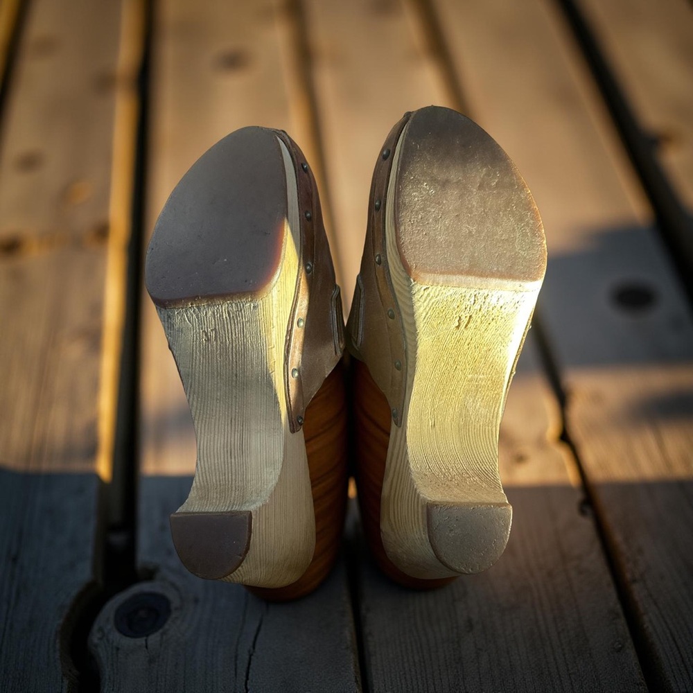 Miu Miu Leather Studded Clog Heels Size 7 (37) Ma… - image 6